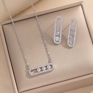 Silver Necklace and Earring Set